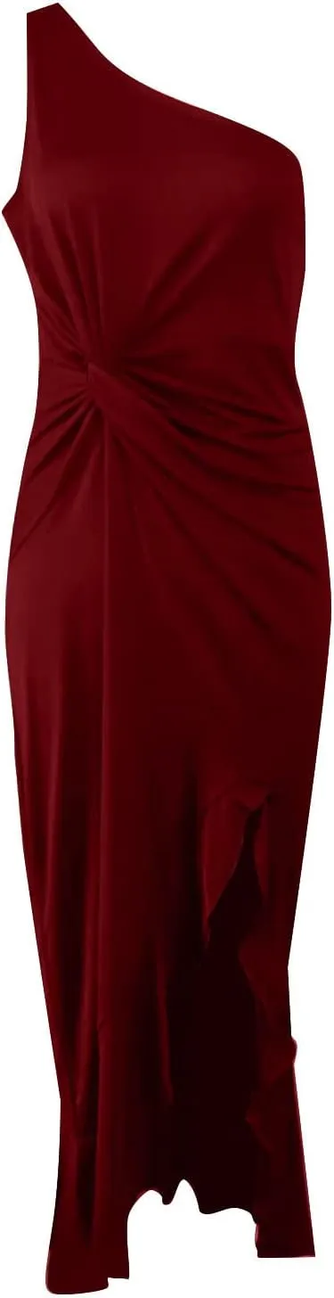 2025 Women's Spring Summer V-Neck Wrap Maxi Dress Sleeveless Ruched Ruffle Sundress for Wedding Guest, Graduation, Party