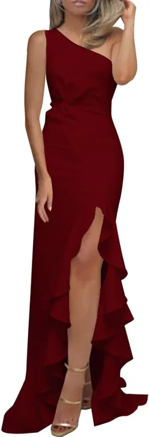 2025 Women's Spring Summer V-Neck Wrap Maxi Dress Sleeveless Ruched Ruffle Sundress for Wedding Guest, Graduation, Party