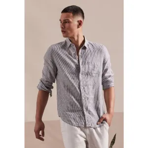 Academy Brand Men's Rory Linen Shirt - Navy