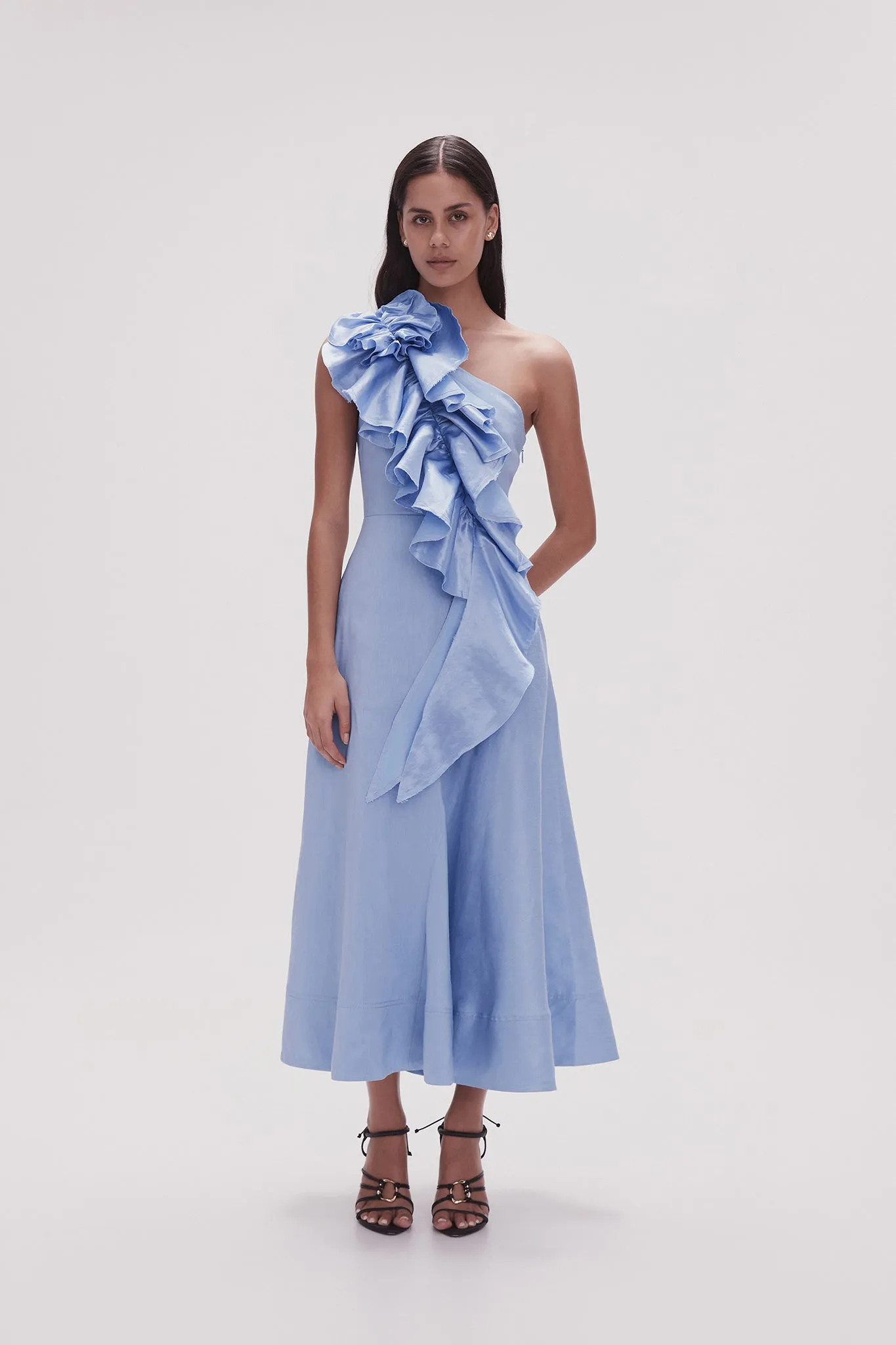 Adelia Ruffle Midi Dress