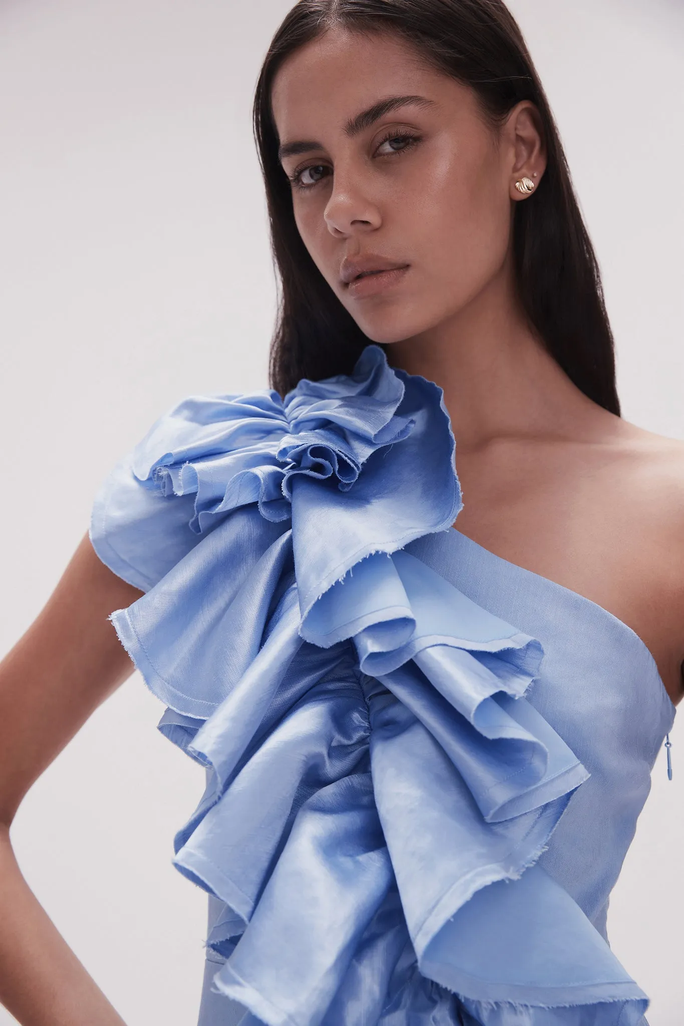 Adelia Ruffle Midi Dress