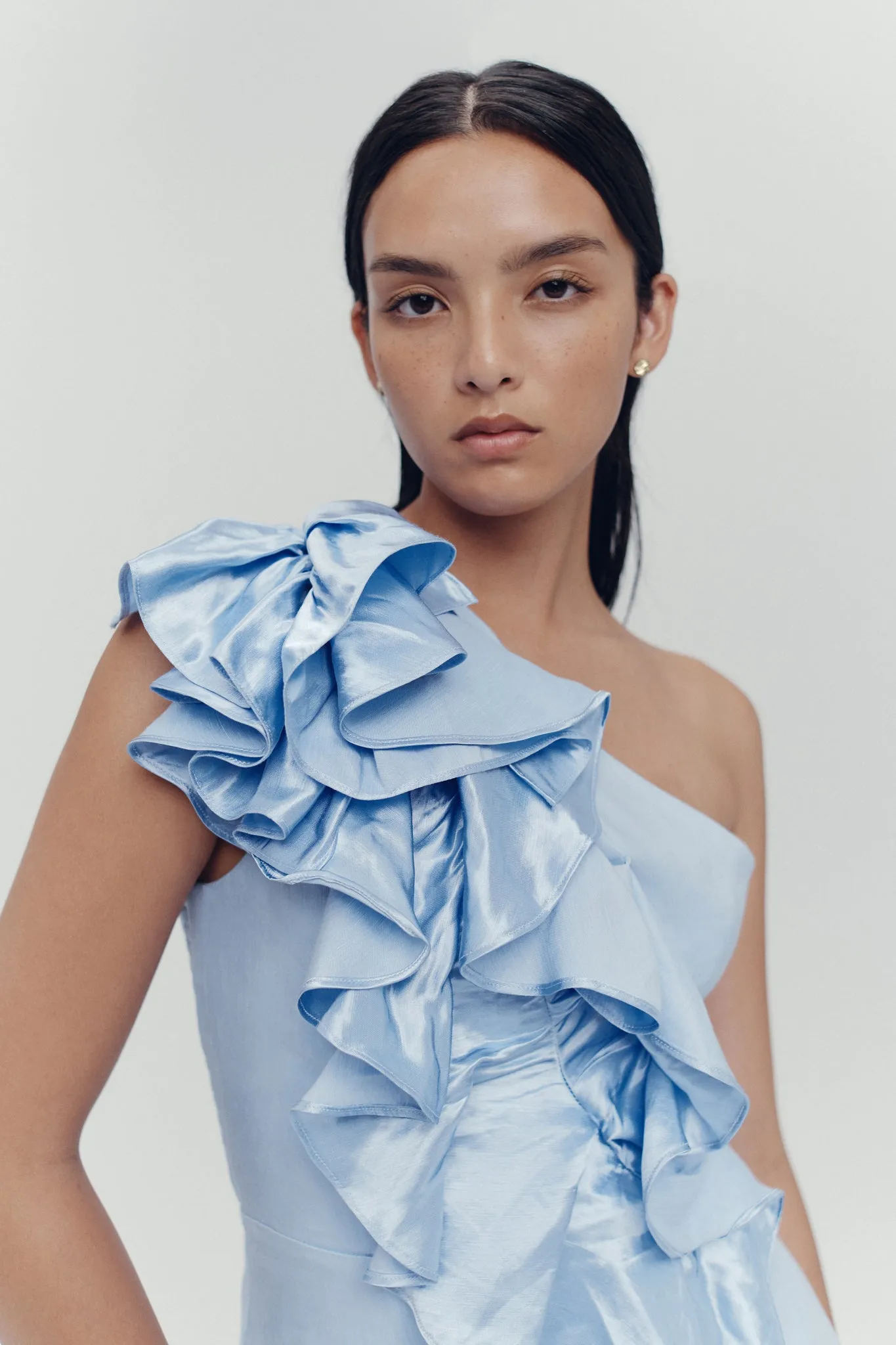 Adelia Ruffle Midi Dress