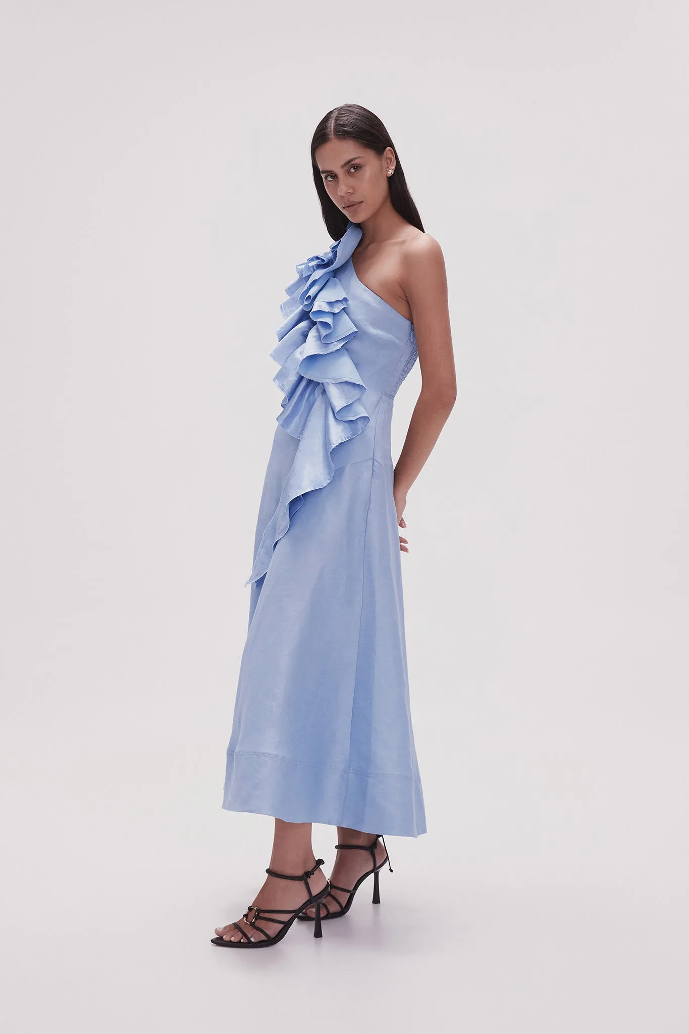 Adelia Ruffle Midi Dress