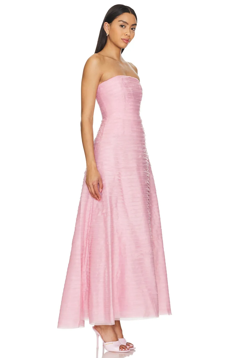 Aje Soundscape Strapless Ruffled Maxi Dress Size 14