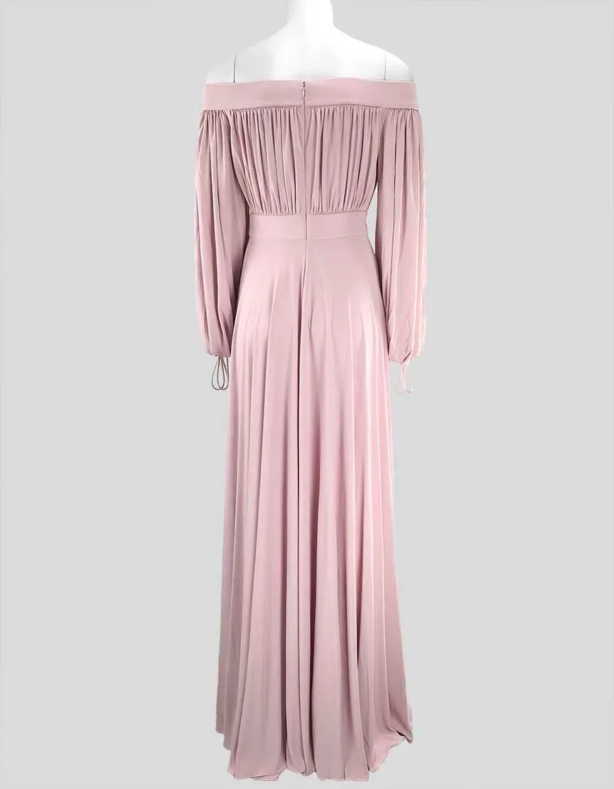 ALEXANDER MCQUEEN Pink Off-the-Shoulder Floor Length Dress - 4 US
