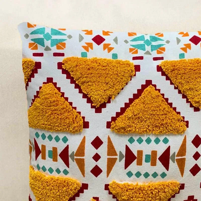Amber Zest Tufted Cushion Cover - Set Of Two