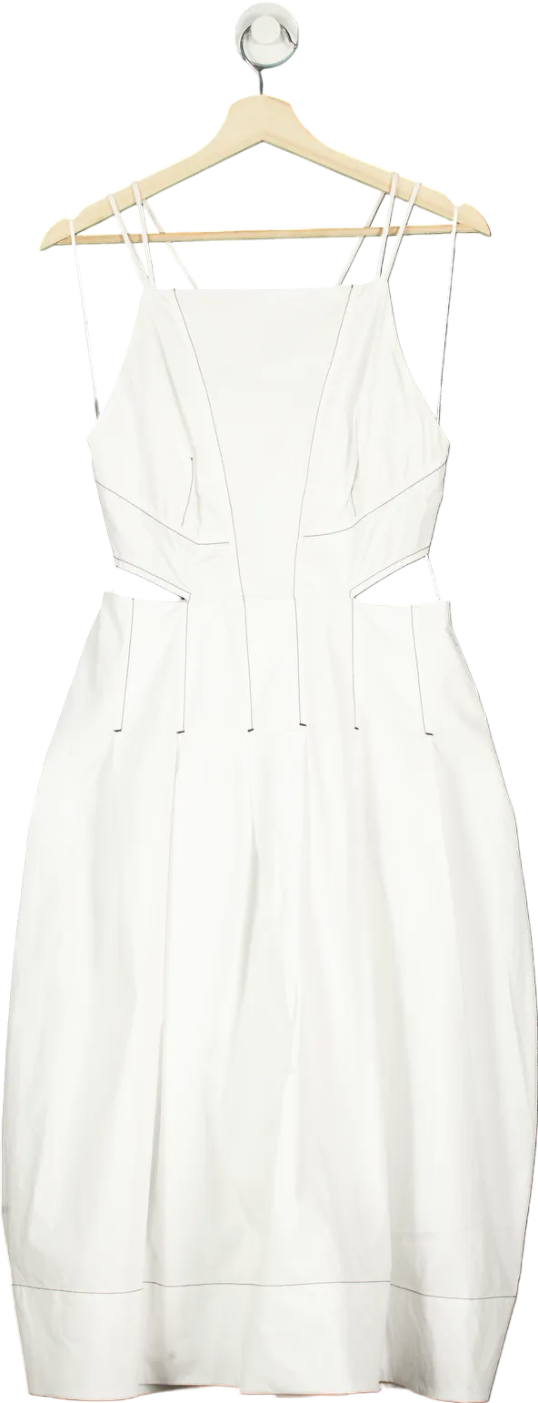 Anthropologie White Sleeveless Cutout Dress UK 10