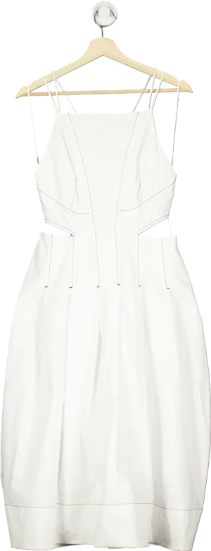 Anthropologie White Sleeveless Cutout Dress UK 10