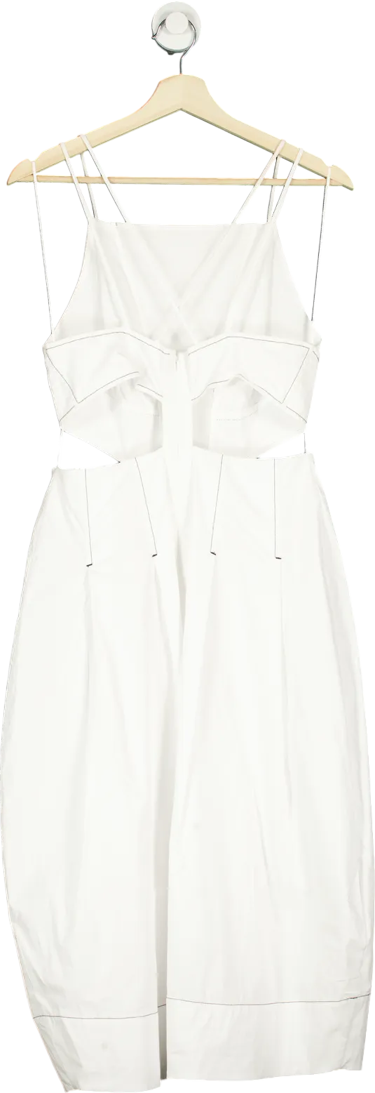 Anthropologie White Sleeveless Cutout Dress UK 10