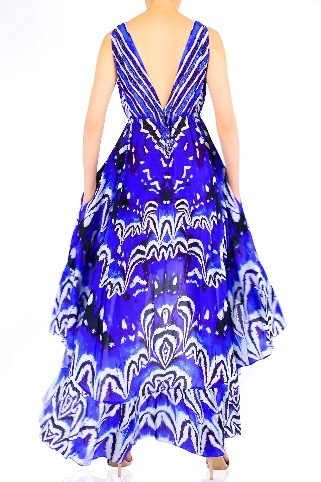 Azure High Low Ruffle Dress