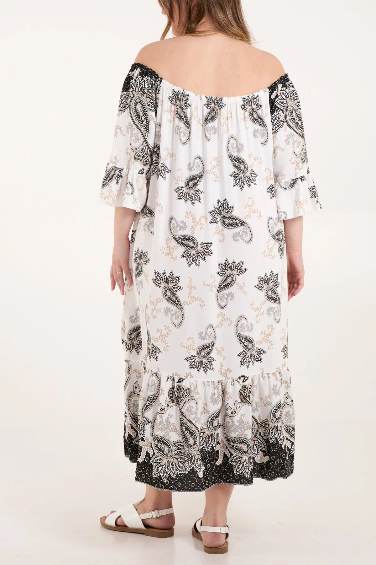 Bardot Paisley Print Tassels Dress