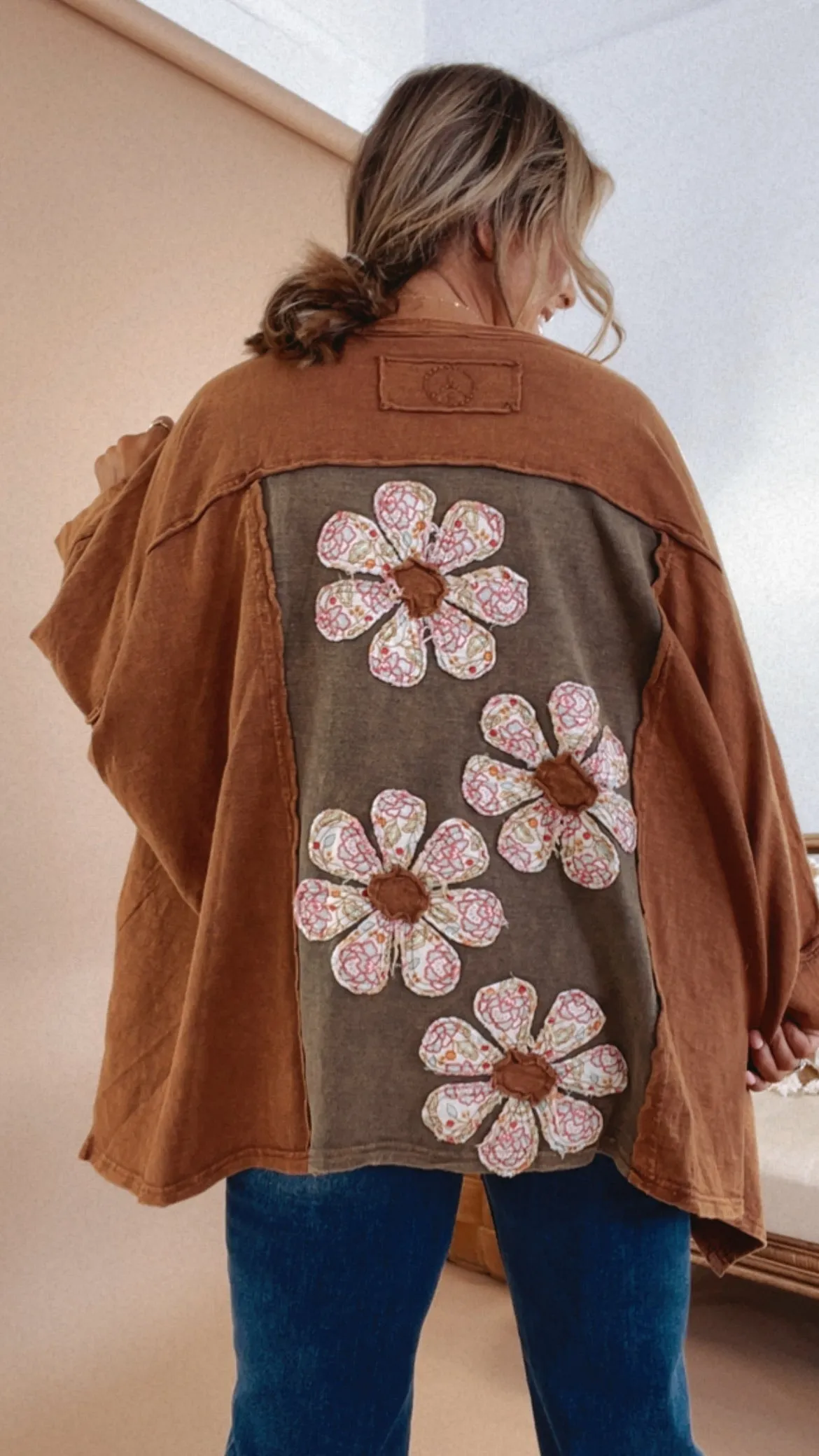 Bloom Into You Floral Boho Top, Camel
