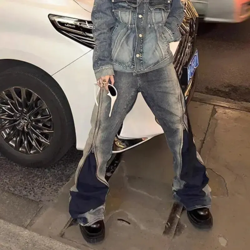 Blue Flare Jean Wide Leg Pant
