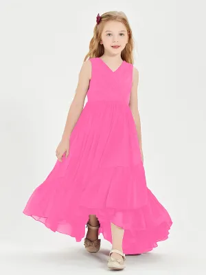 Boho Junior Bridesmaid Dresses Cascading Skirt Azalea