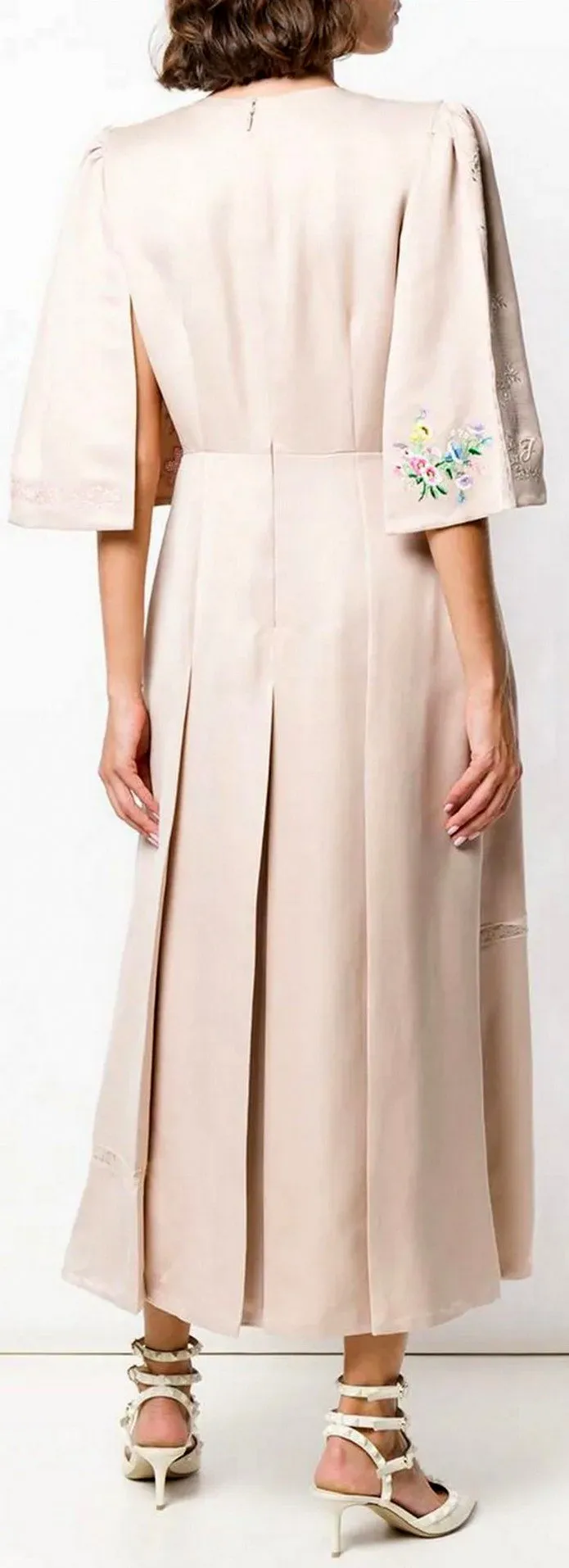 Cape Style Sleeves Dress, Light Pink