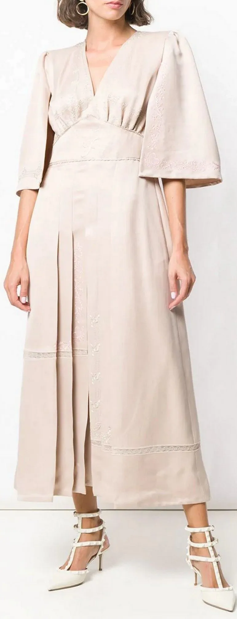 Cape Style Sleeves Dress, Light Pink