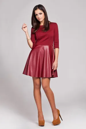 Chic Ruby Red Cocktail Dress - Flattering Redingot Style