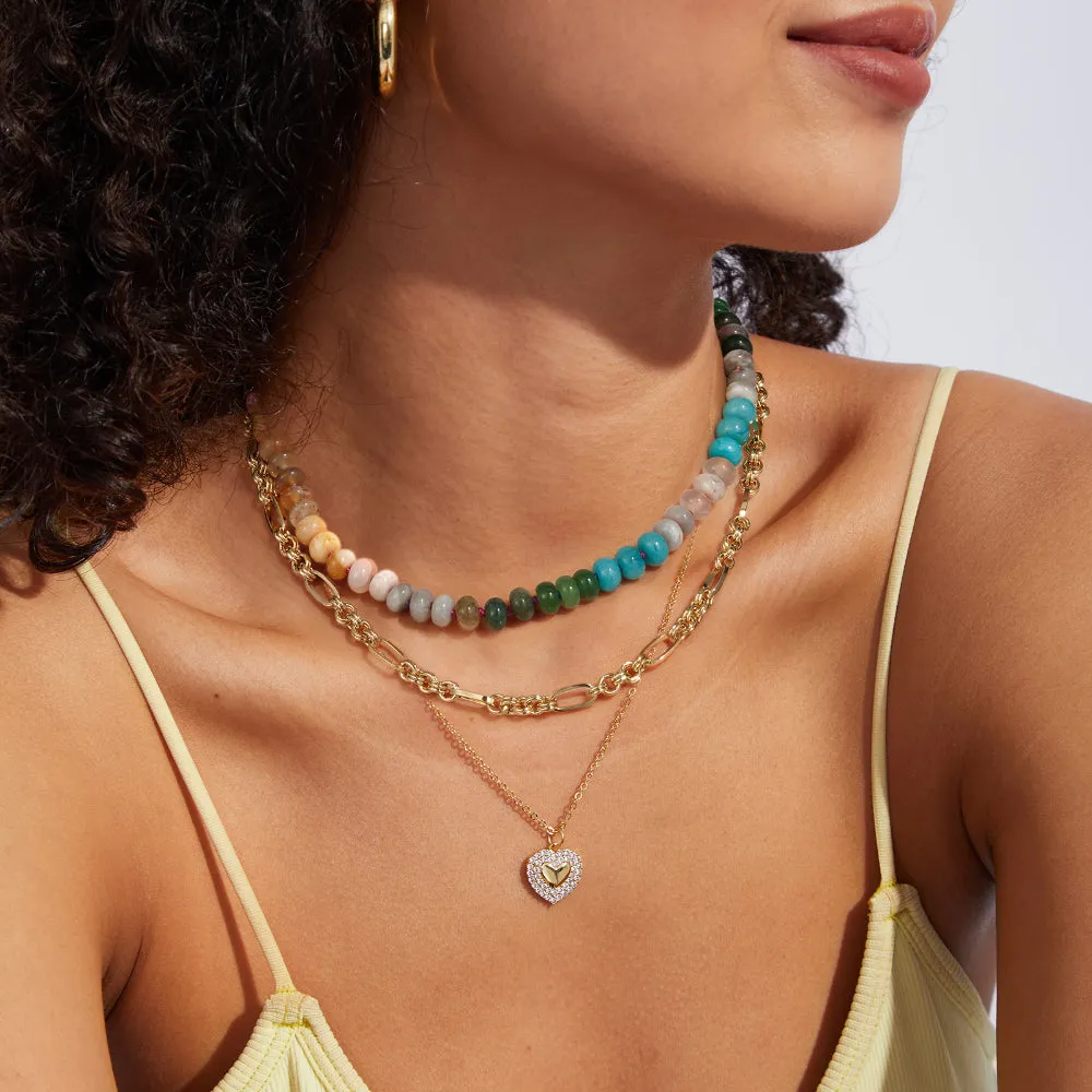 Colorful Boho Gemstone Bead Choker Necklace