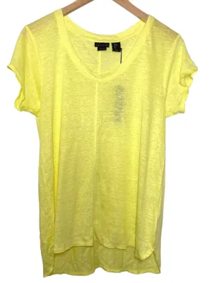 Cool Winter Yellow Linen V-Neck Tee