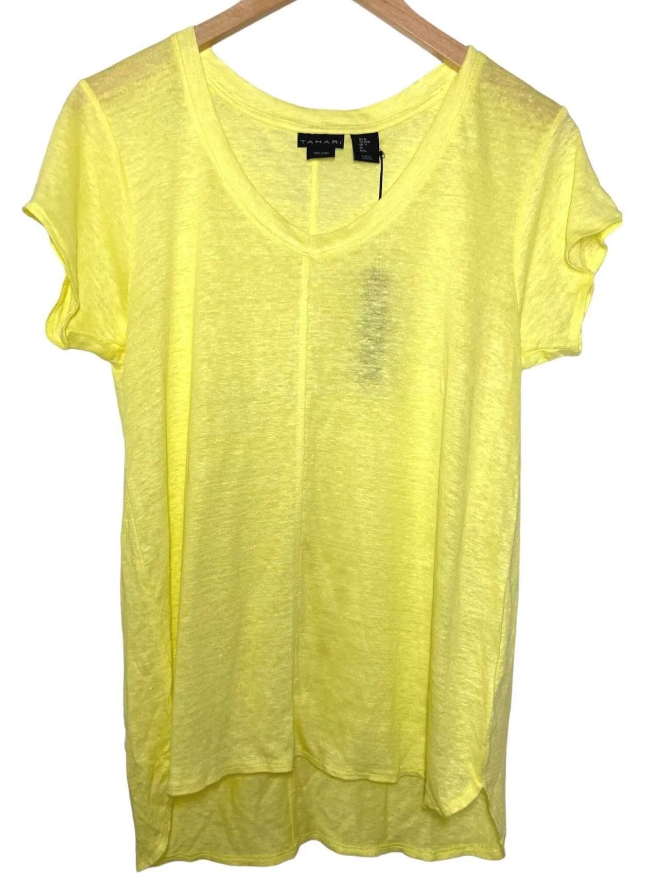 Cool Winter Yellow Linen V-Neck Tee