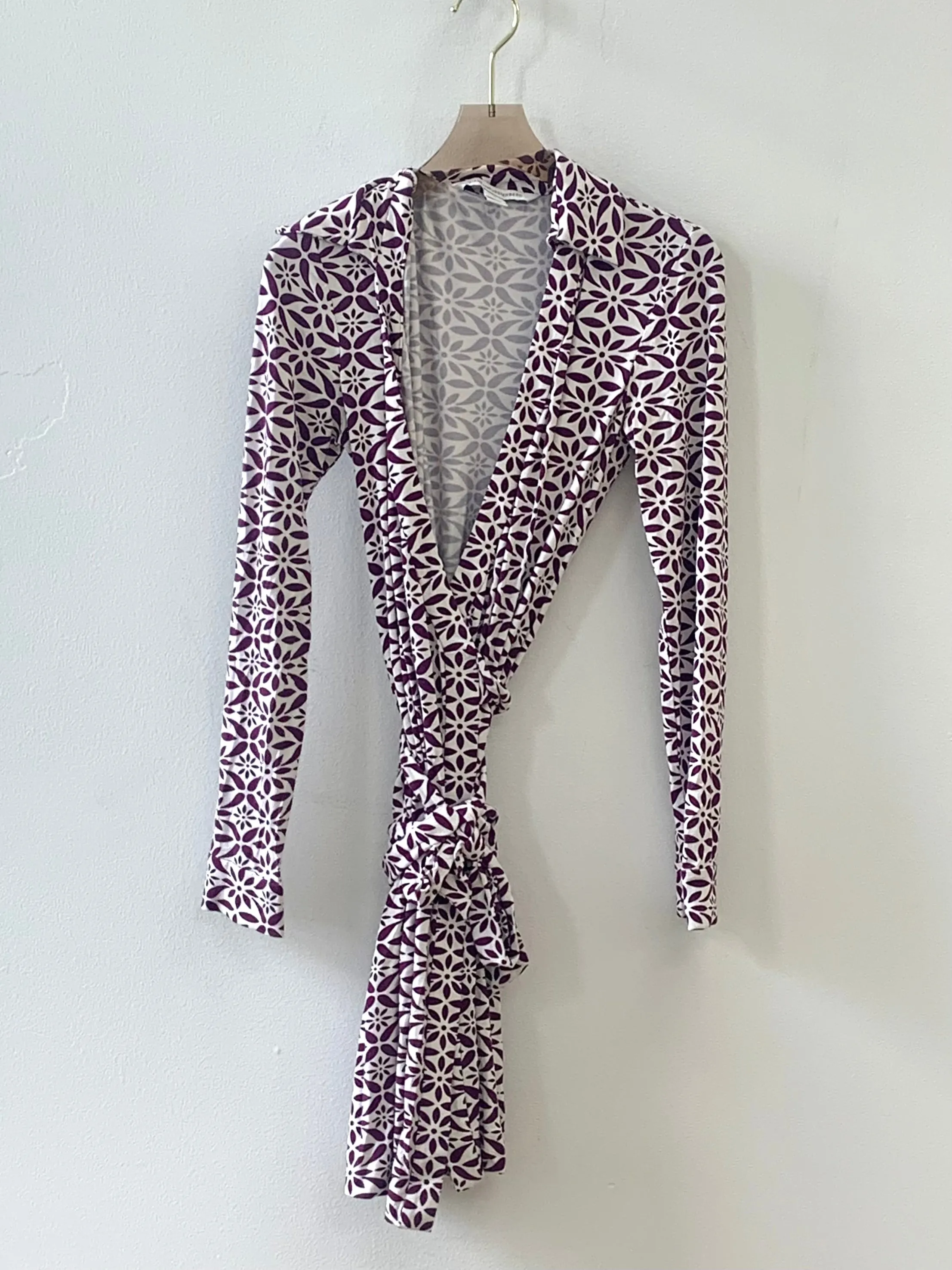 DVF Purple Flower Wrap Dress