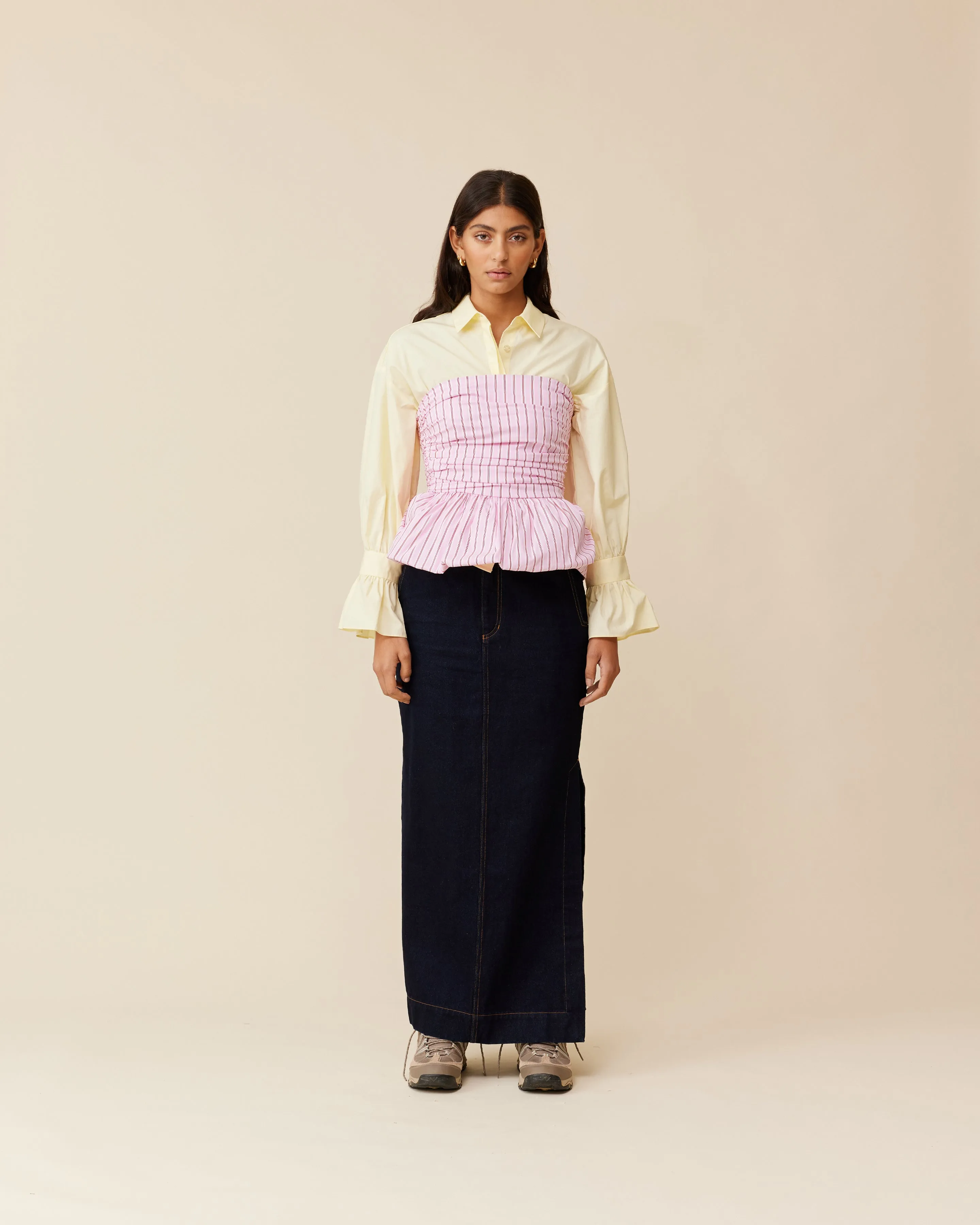 EDDIE BODICE PINK RED STRIPE