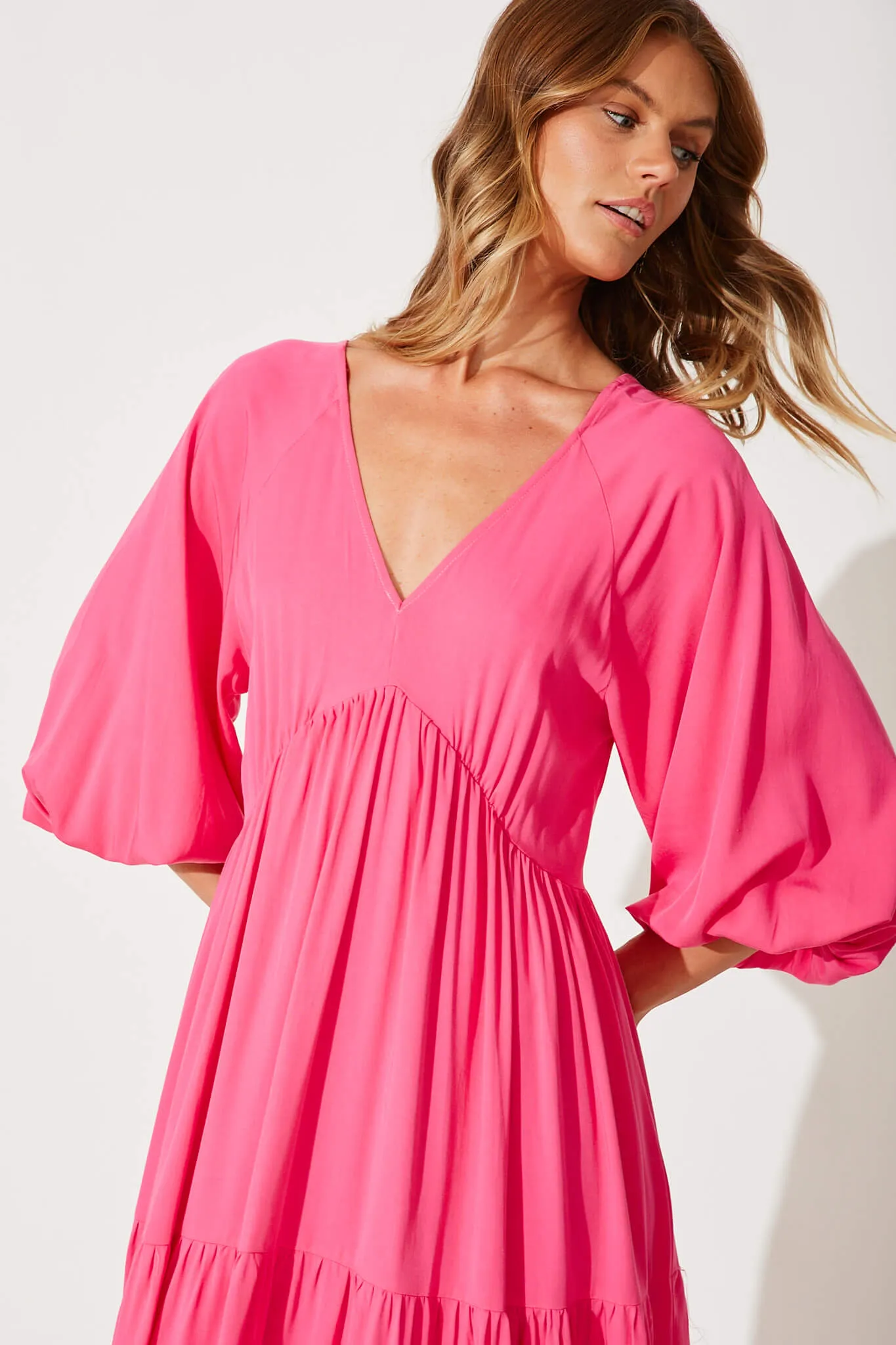 Effortless Maxi Dress In Hot Pink