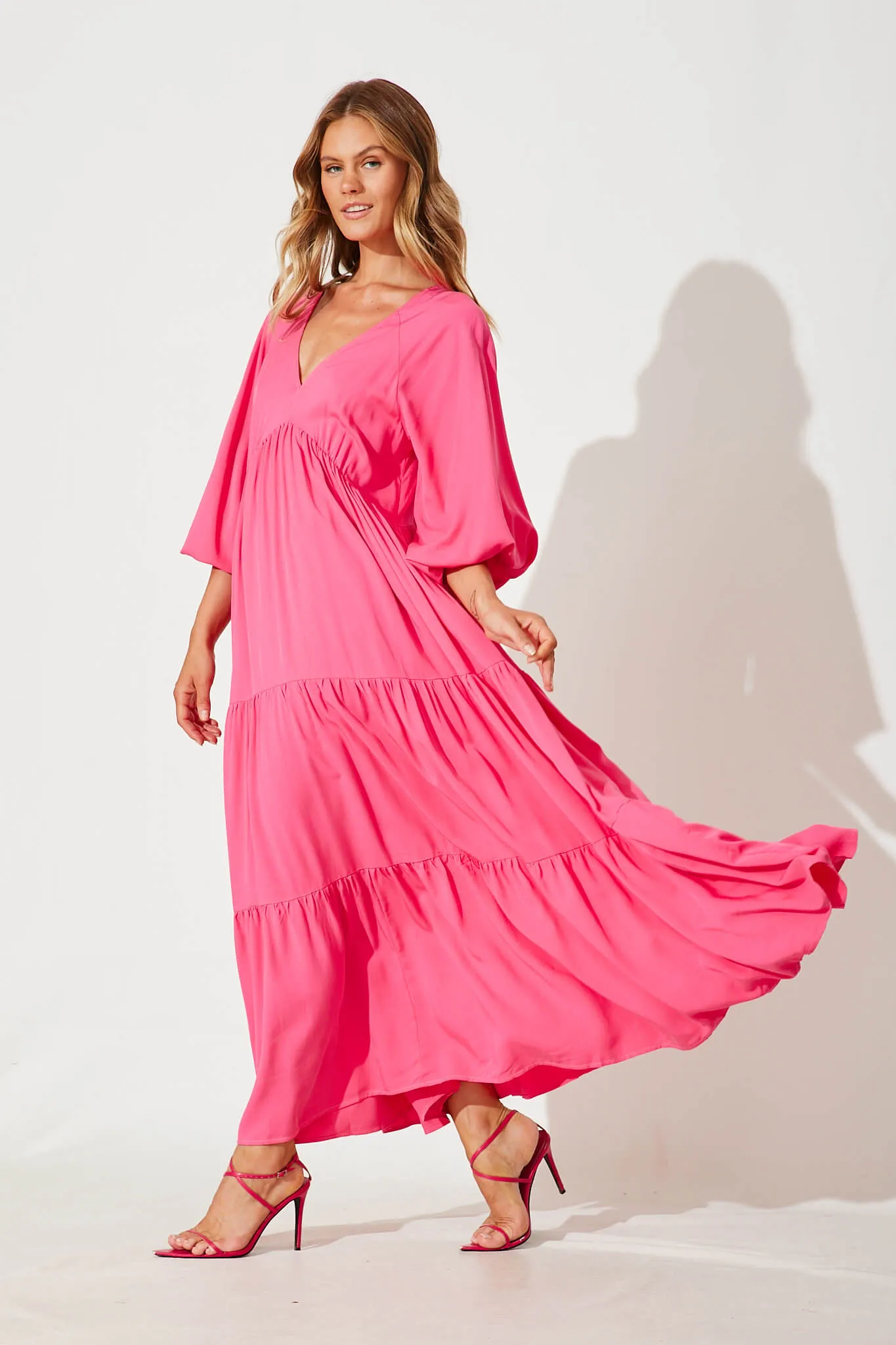 Effortless Maxi Dress In Hot Pink