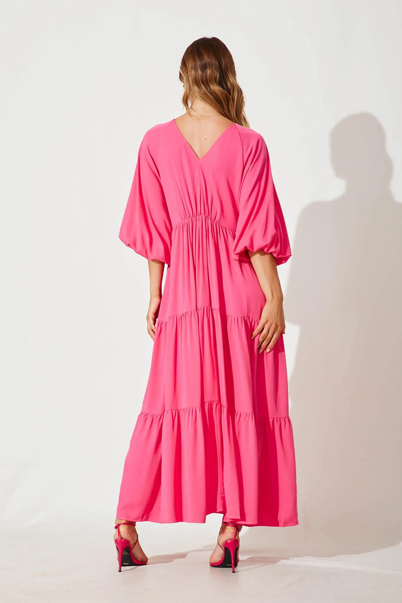 Effortless Maxi Dress In Hot Pink