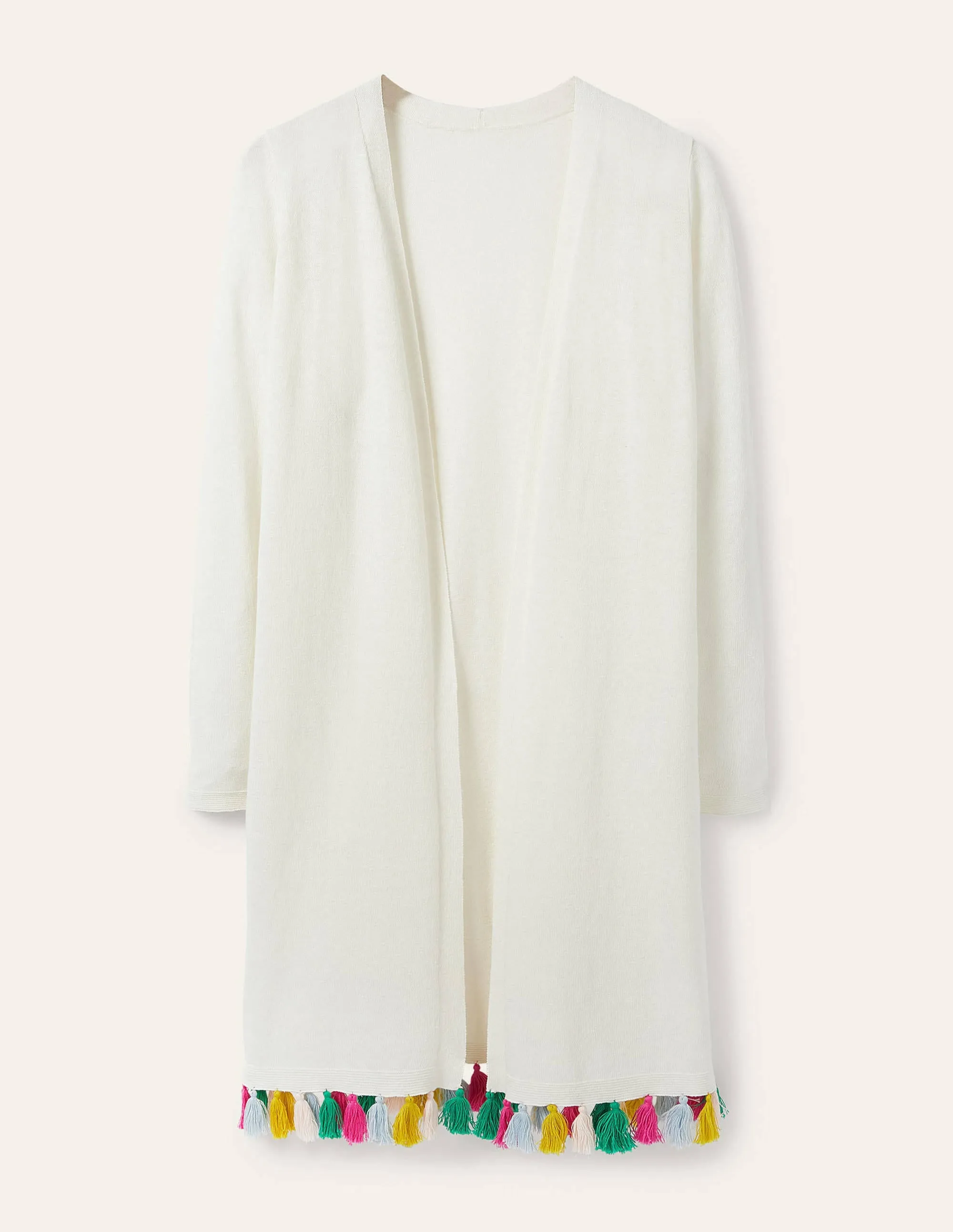 Elsdon Tassel Cardigan-Ivory