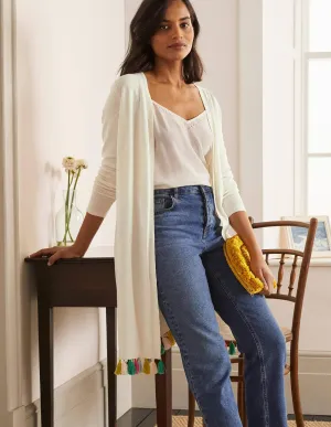 Elsdon Tassel Cardigan-Ivory