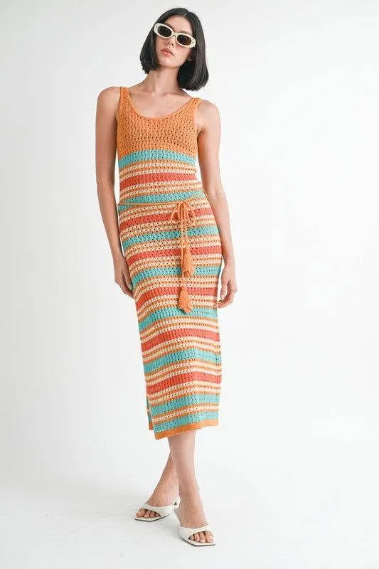 Emory Park Scoop Neck Crochet Maxi Dress