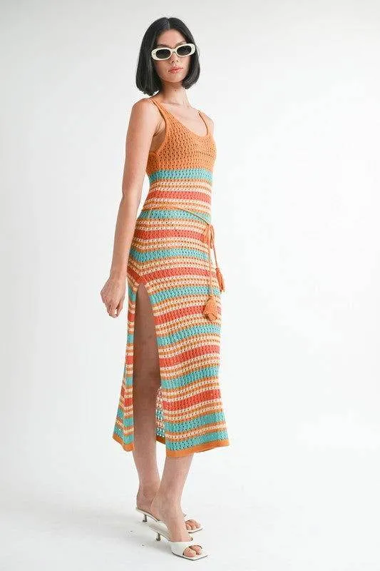 Emory Park Scoop Neck Crochet Maxi Dress