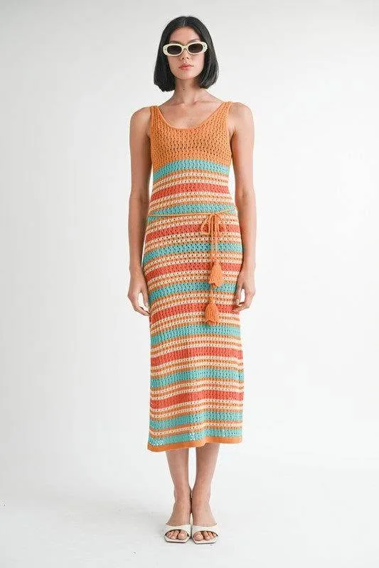 Emory Park Scoop Neck Crochet Maxi Dress