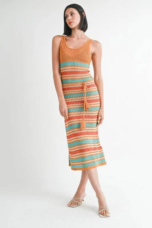 Emory Park Scoop Neck Crochet Maxi Dress