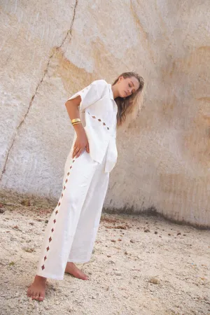 FEELING LIGHT LINEN PANT - WHITE