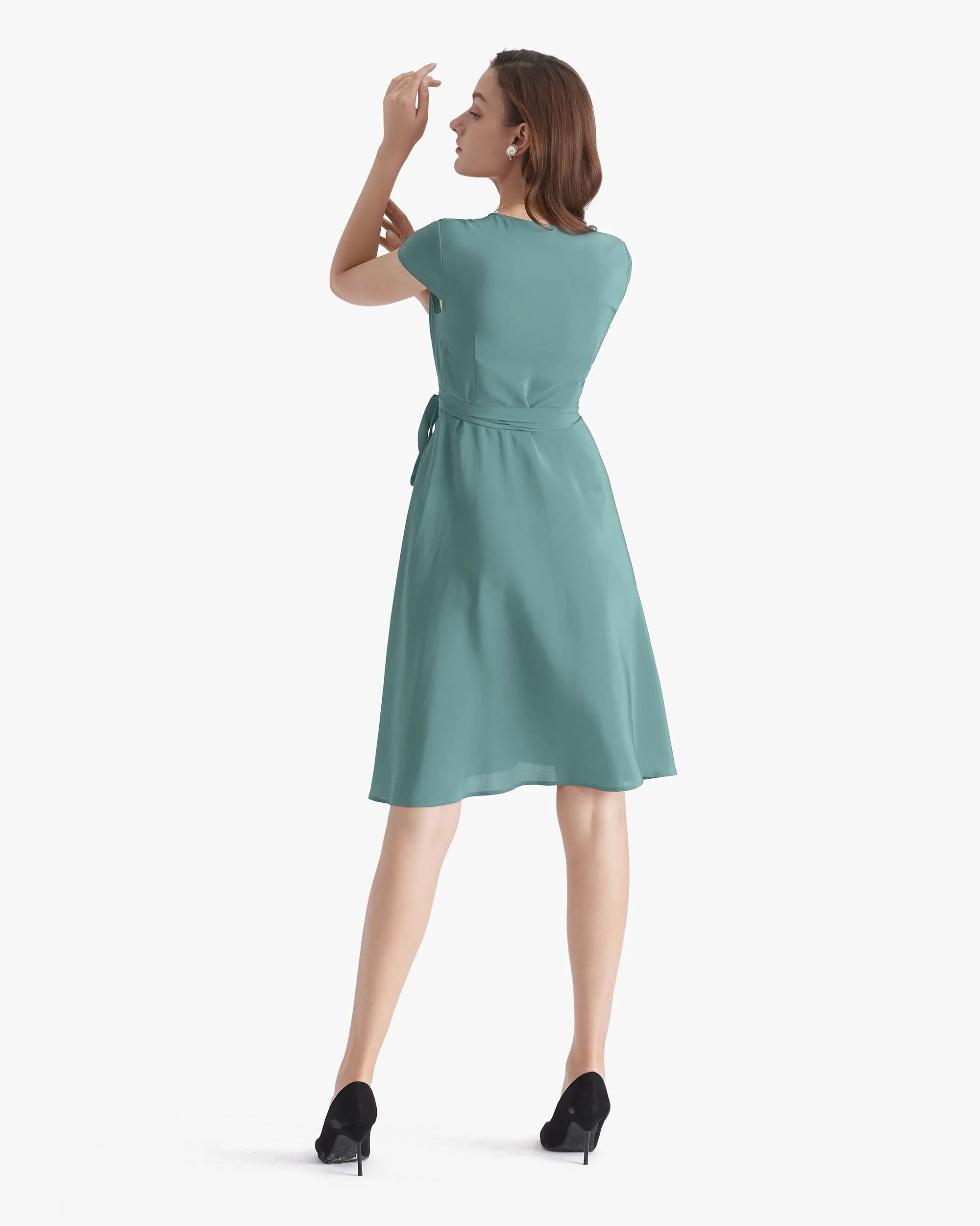 Figure Flattering Silk Wrap Dress