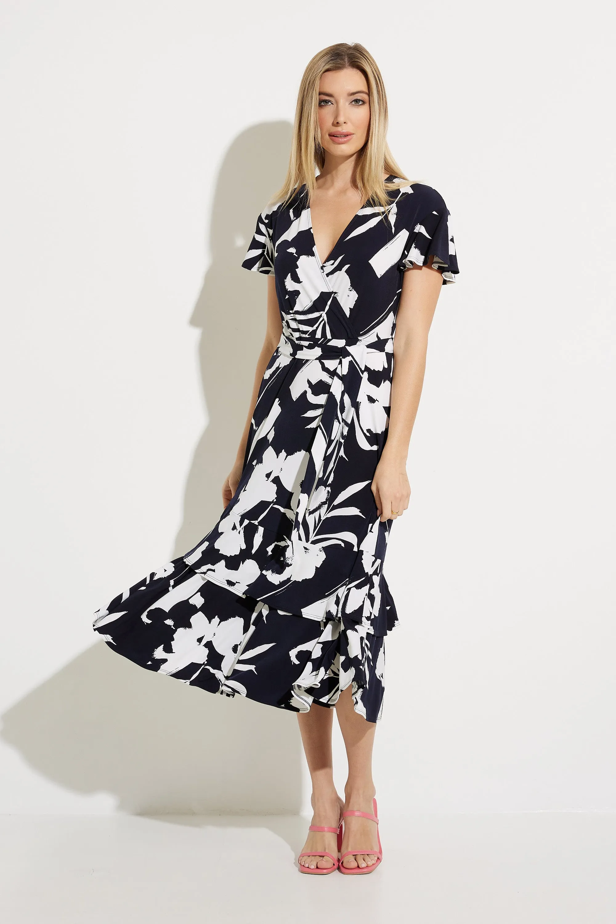 FINAL SALE MELINDA MIDNIGHT BLUE AND VANILLA FIT AND FLARE DRESS - JOSEPH RIBKOFF  231047
