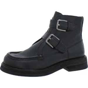 Free People Womens Isla Leather Buckle Motorcycle Boots