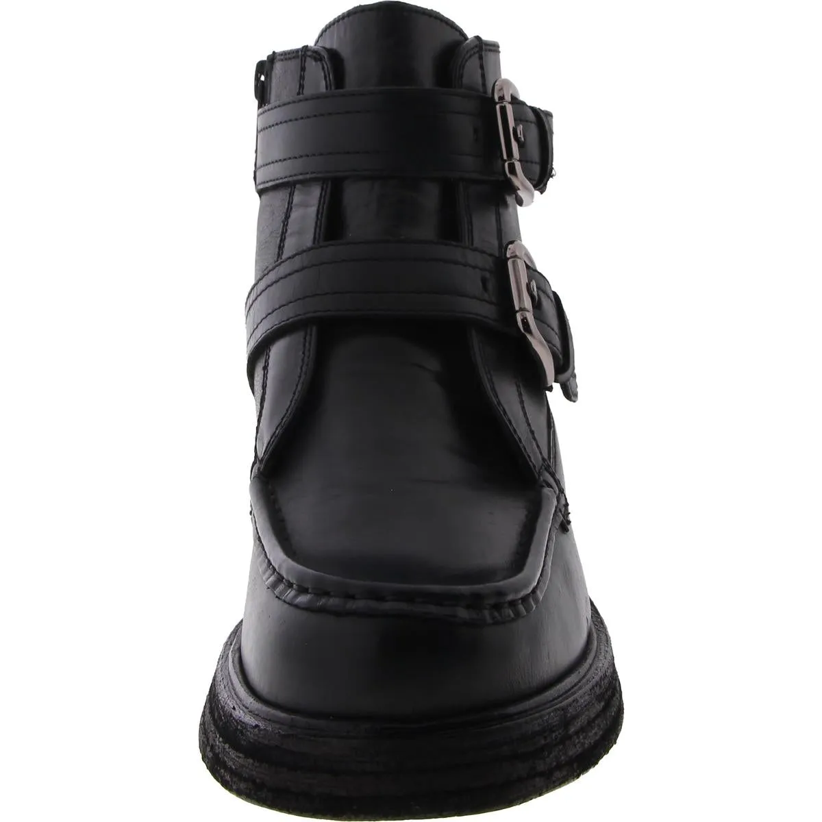 Free People Womens Isla Leather Buckle Motorcycle Boots