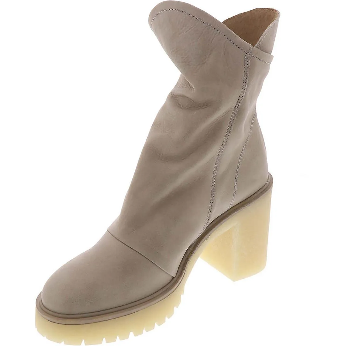 Free People Womens Jack Zip Leather Block Heel Ankle Boots