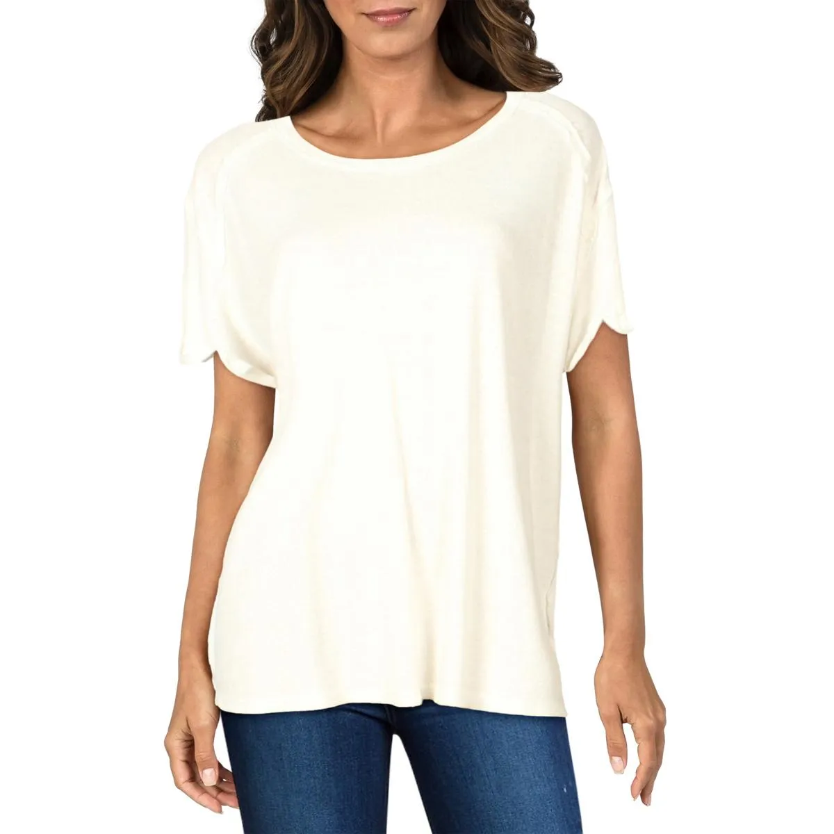 Free People Womens Knit Tee T-Shirt