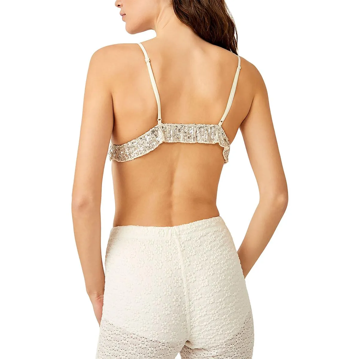 Free People Womens Sequined Bralette Cami