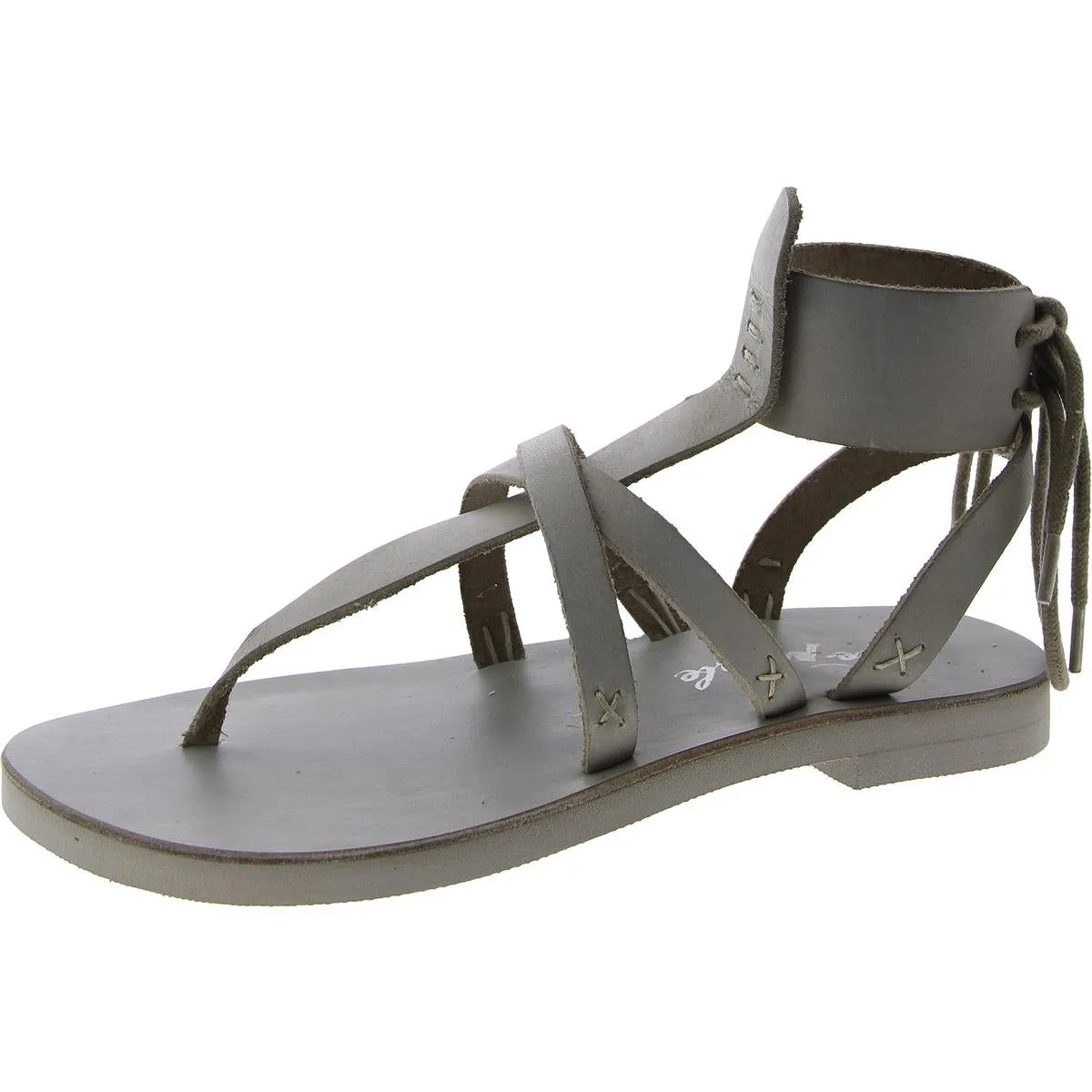 Free People Womens Vacation Day Wrap Faux Leather Flat Gladiator Sandals