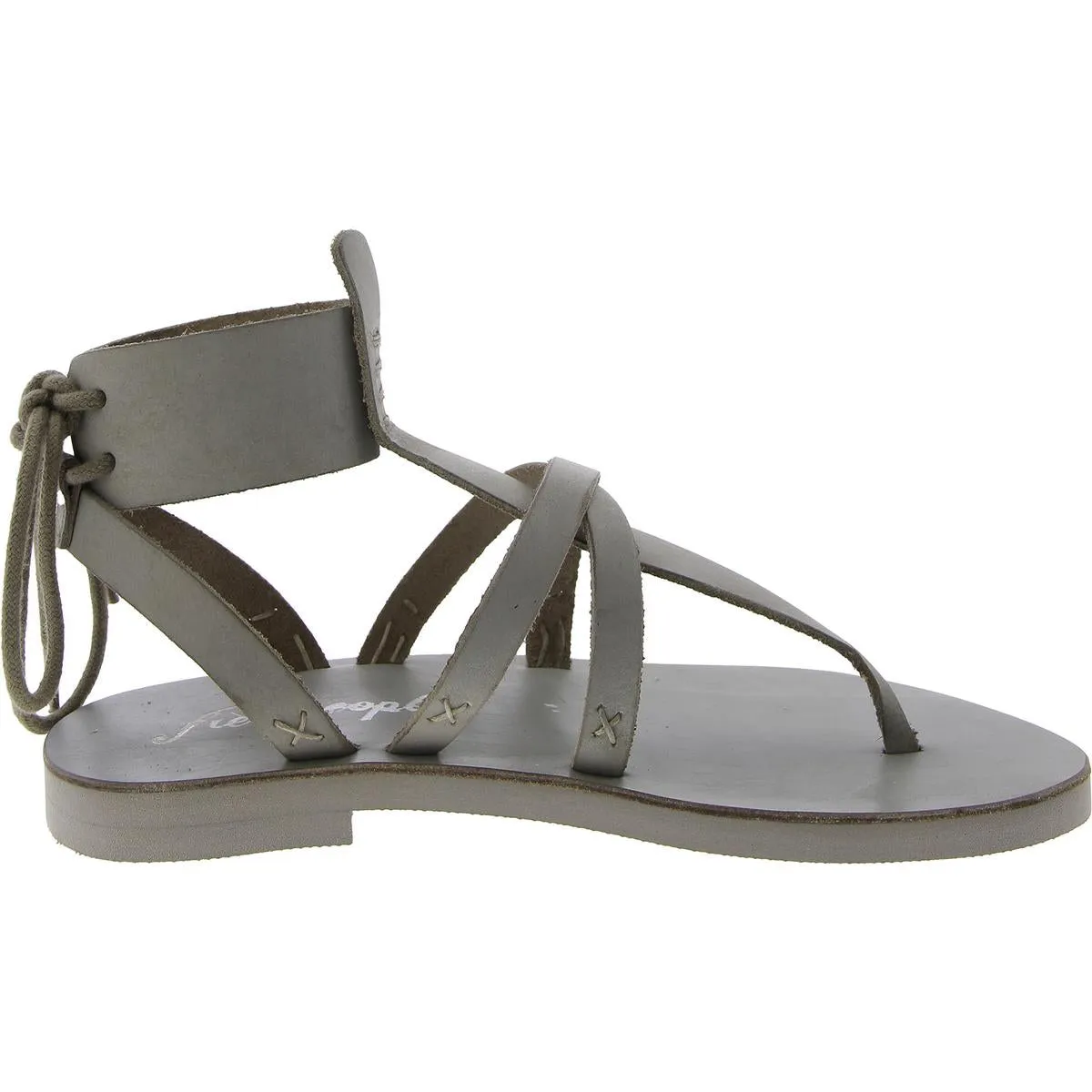 Free People Womens Vacation Day Wrap Faux Leather Flat Gladiator Sandals
