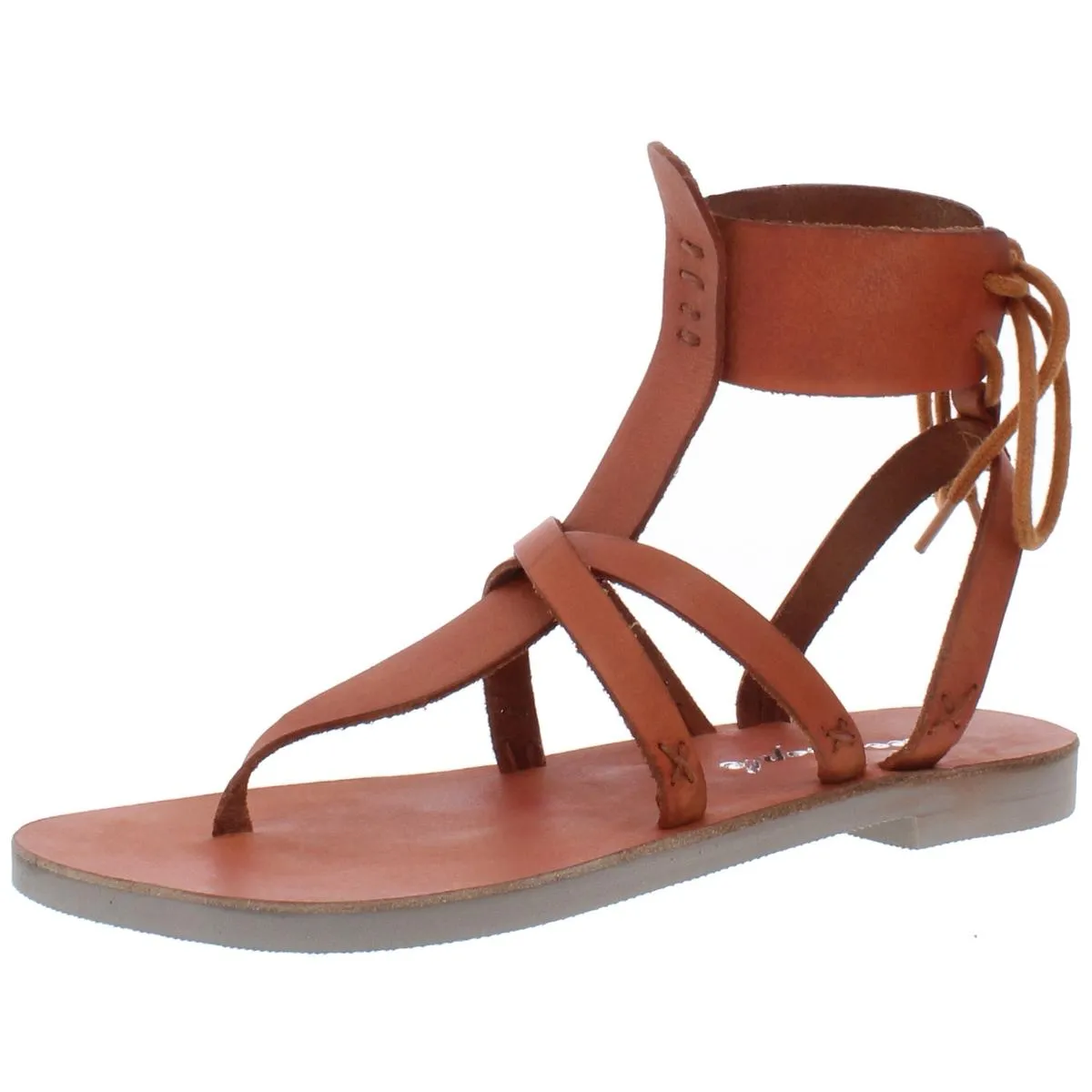 Free People Womens Vacation Day Wrap Faux Leather Flat Gladiator Sandals