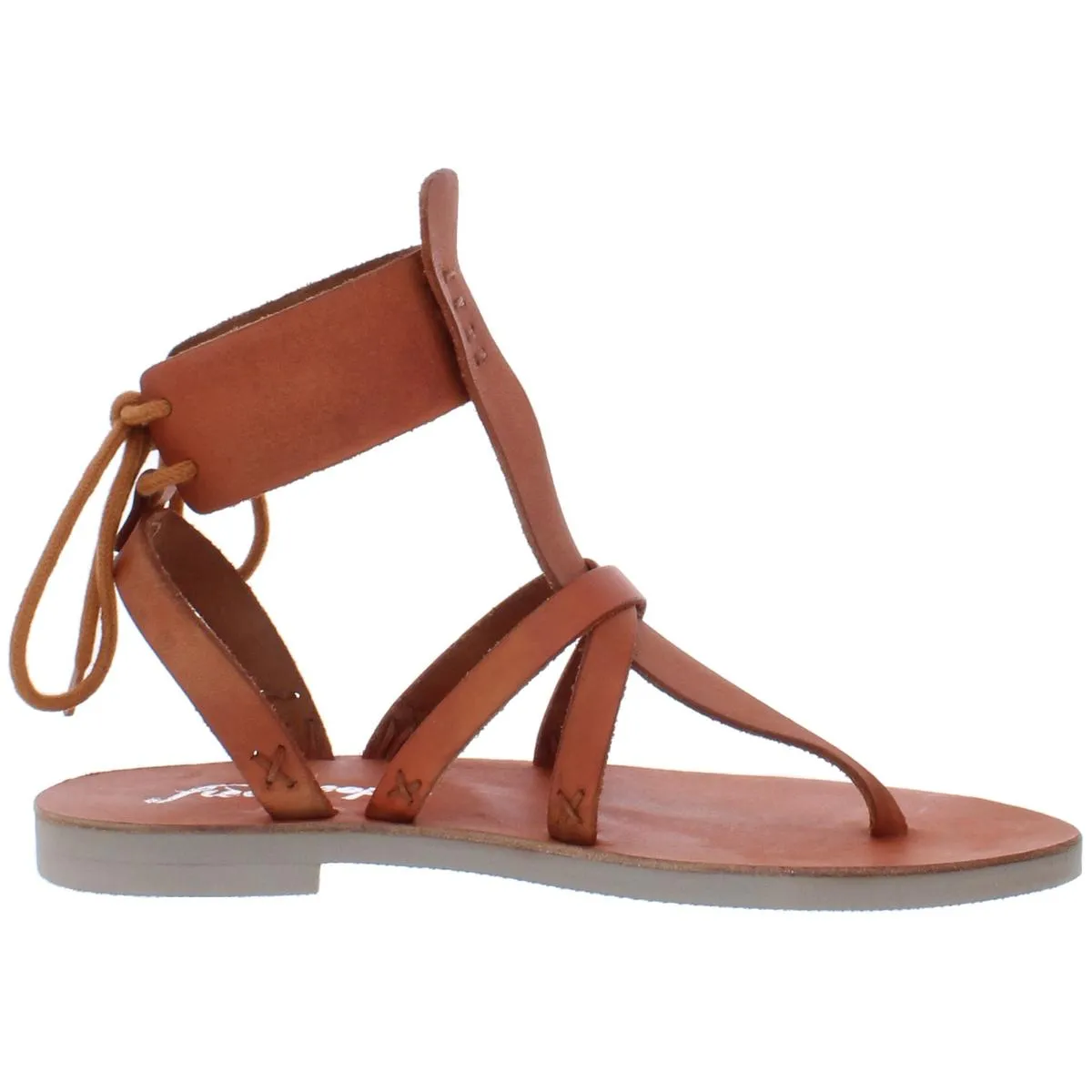 Free People Womens Vacation Day Wrap Faux Leather Flat Gladiator Sandals