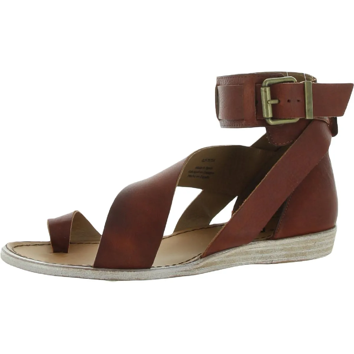 Free People Womens Vale Leather Ankle Strappy Sandals
