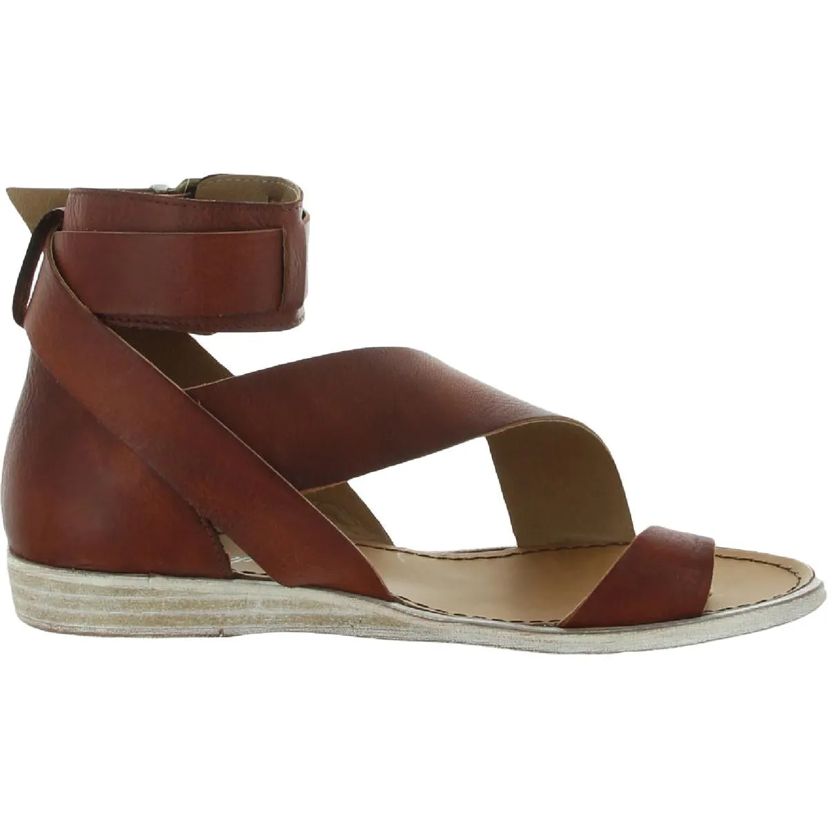 Free People Womens Vale Leather Ankle Strappy Sandals