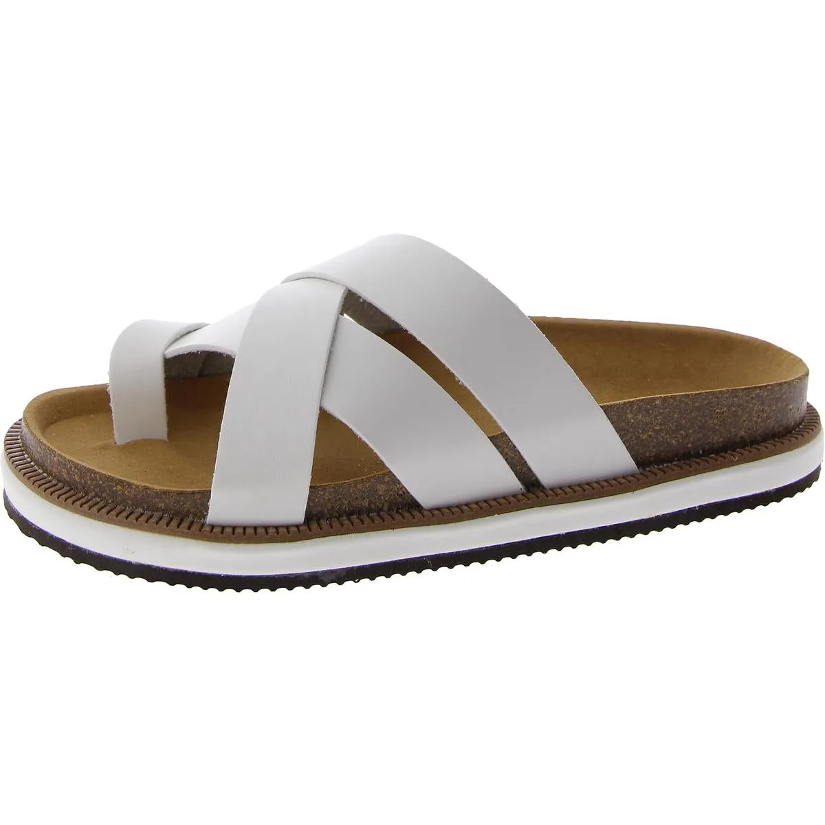 Free People Womens Ventura Leather Strappy Footbed Sandals